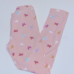 Pink Leggings, light pink with Unicorn girls XL excellent condition worn once